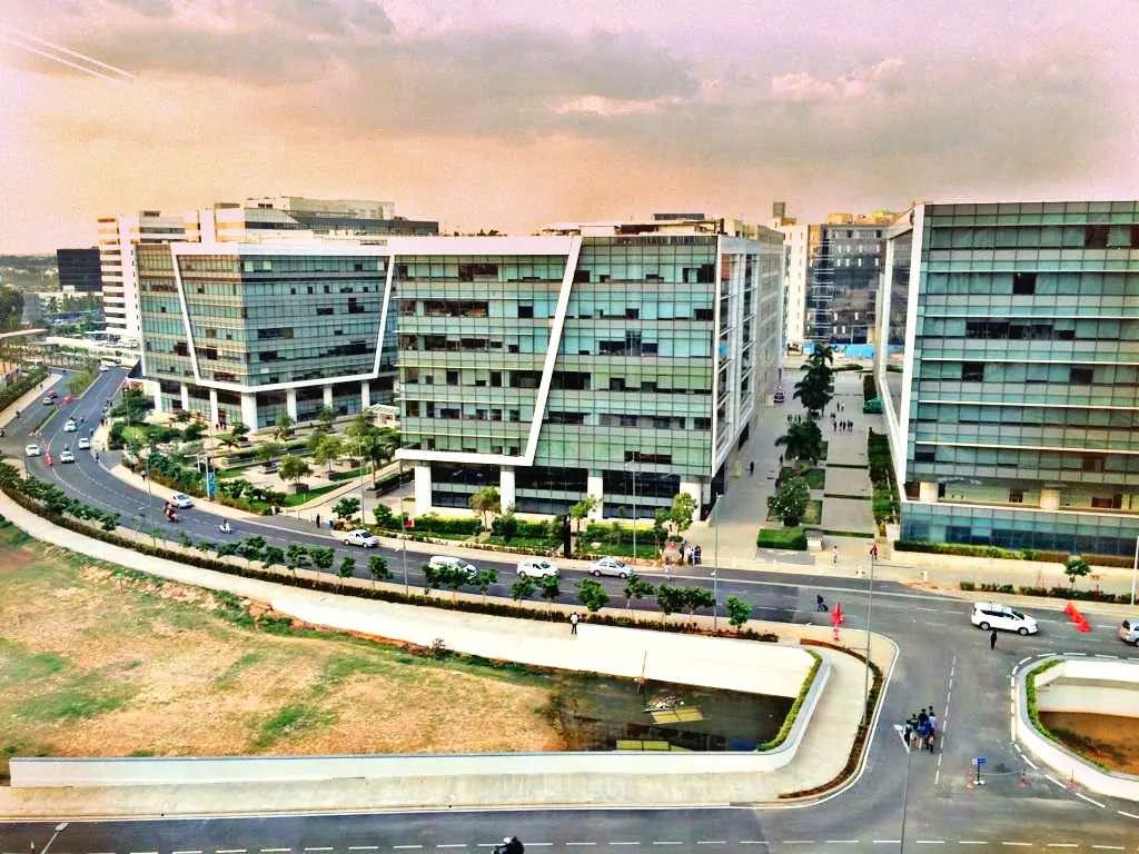 Office towers at Embassy Tech Village, an IT corridor in Bengaluru